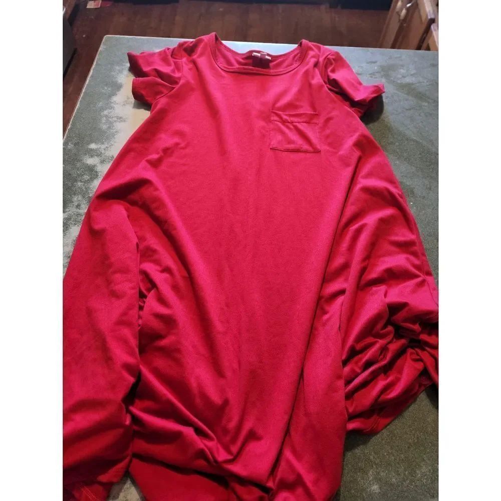 Lularoe solid red carly dress sz XS